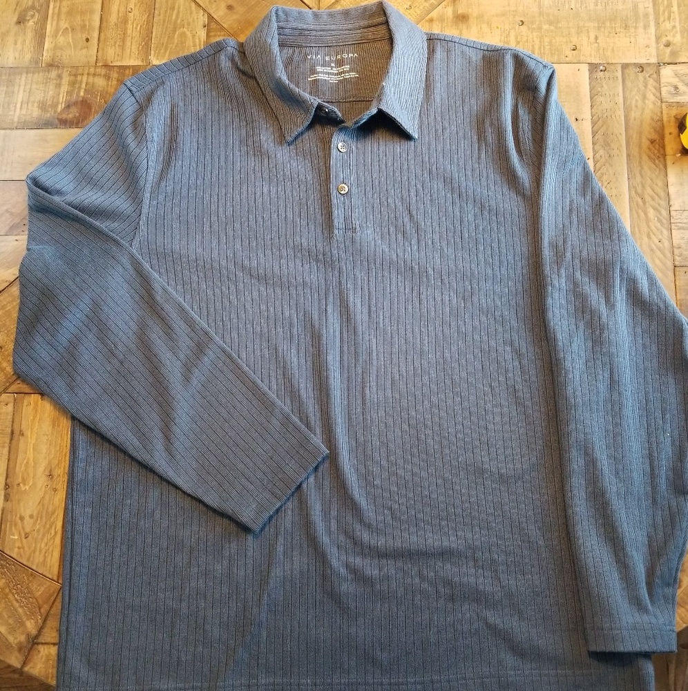 Via Europa Polo shirt Blue XL long sleve